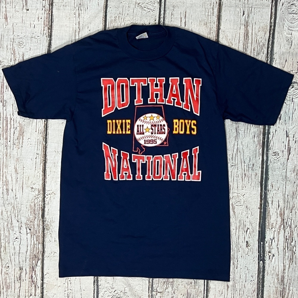 Vintage 90s Dothan National All Stars 1995 Baseball Blue Tshirt